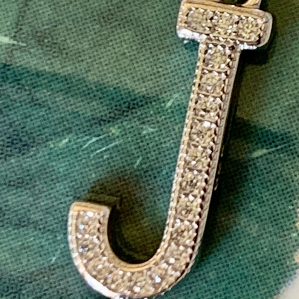J initial shimmering pendant